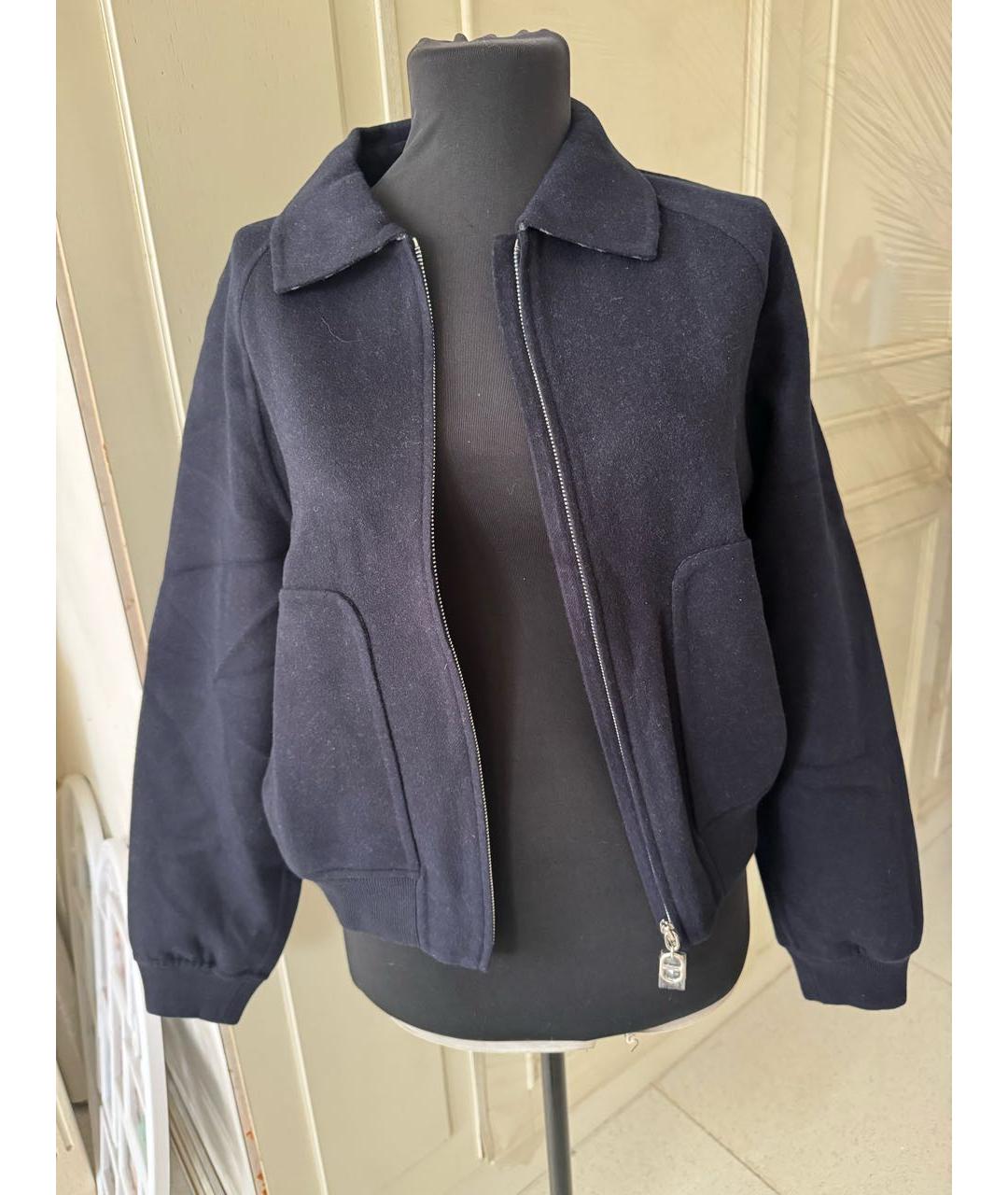 HERMES Темно-синяя шерстяная куртка, фото 2