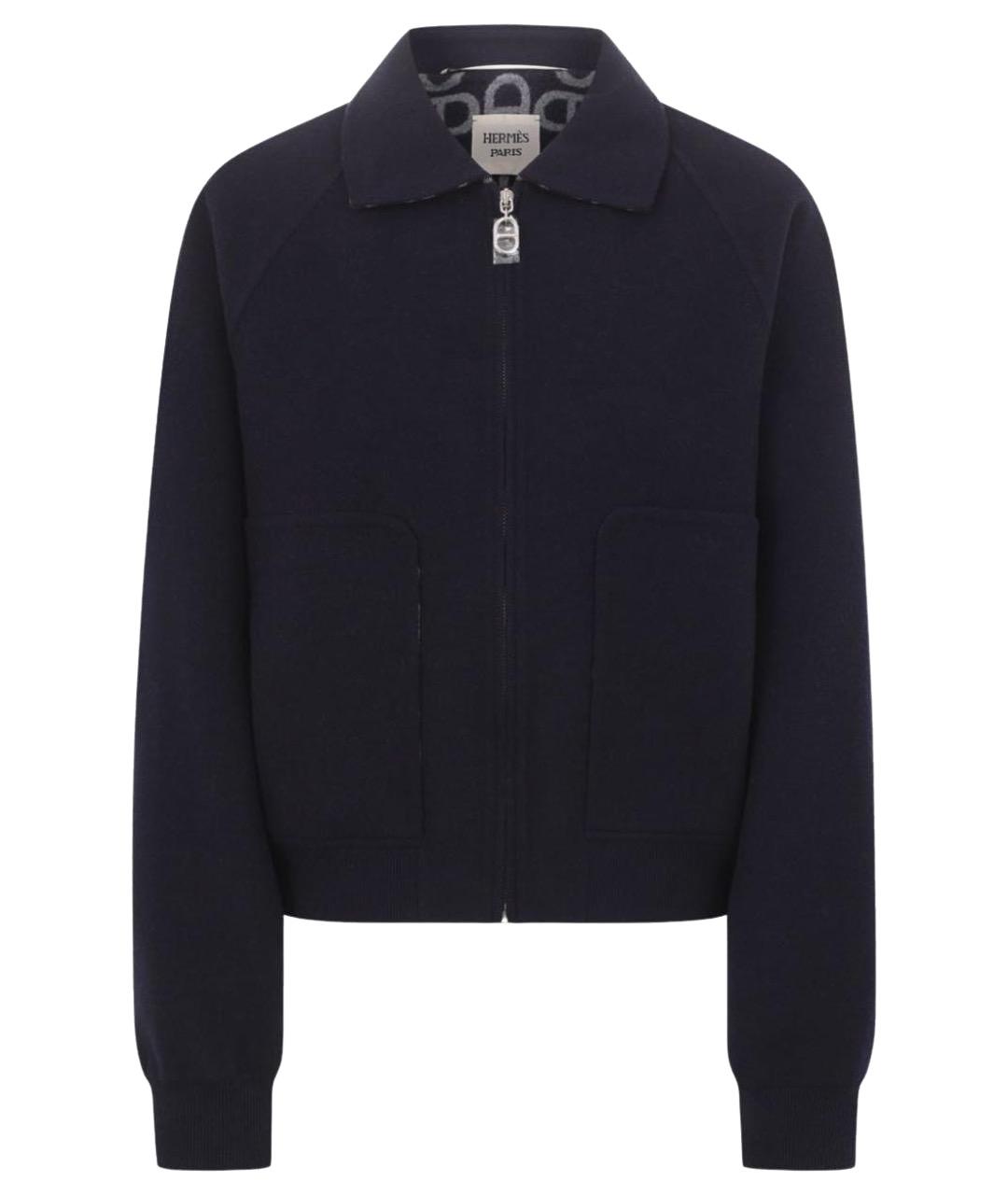 HERMES Темно-синяя шерстяная куртка, фото 1