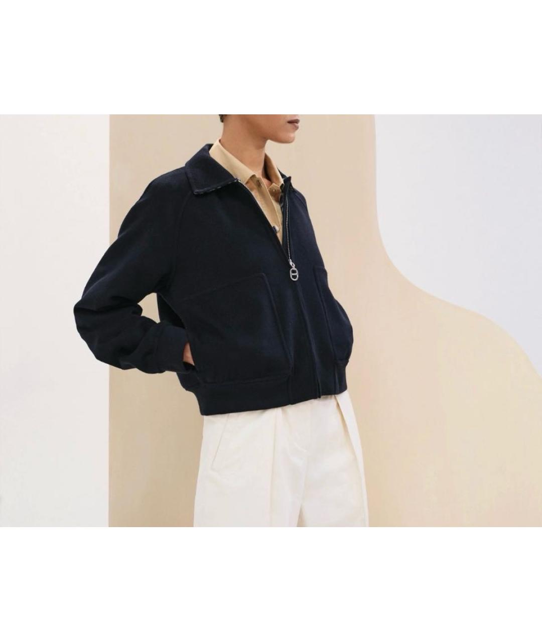 HERMES Темно-синяя шерстяная куртка, фото 6