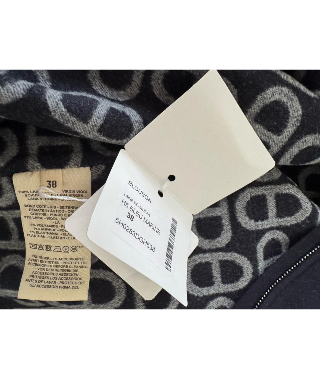 HERMES Темно-синяя шерстяная куртка, фото 4