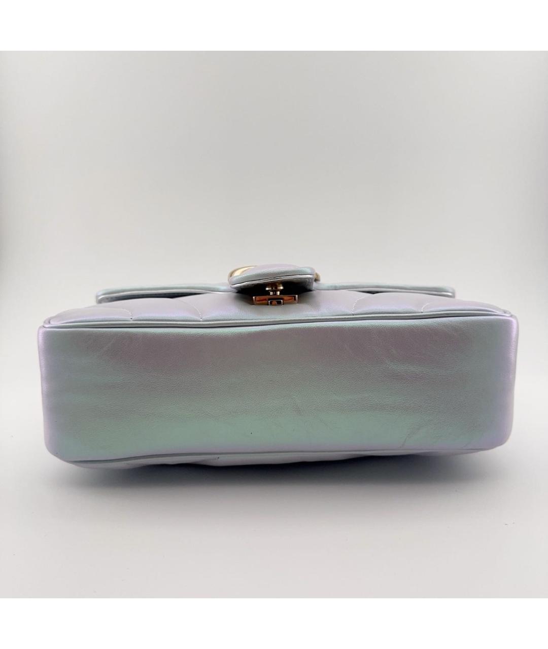 GUCCI Серебряная кожаная сумка через плечо, фото 6