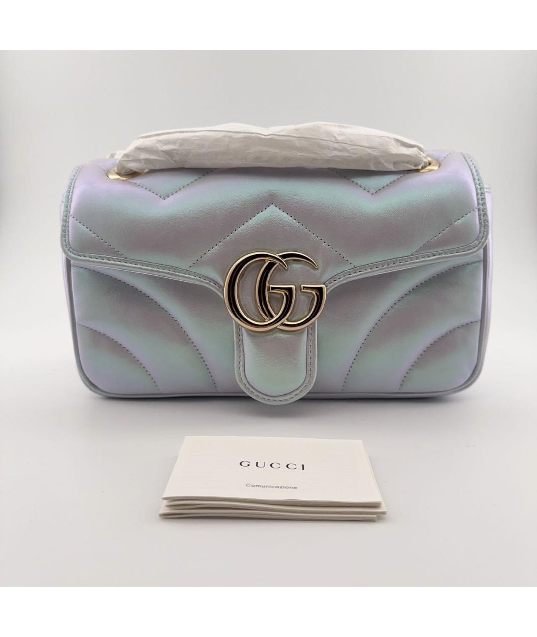 GUCCI Серебряная кожаная сумка через плечо, фото 8