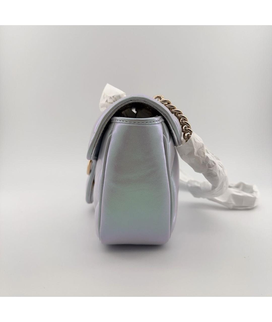 GUCCI Серебряная кожаная сумка через плечо, фото 7