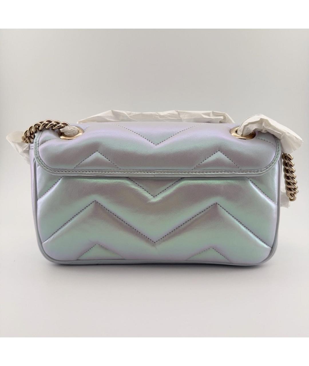 GUCCI Серебряная кожаная сумка через плечо, фото 4