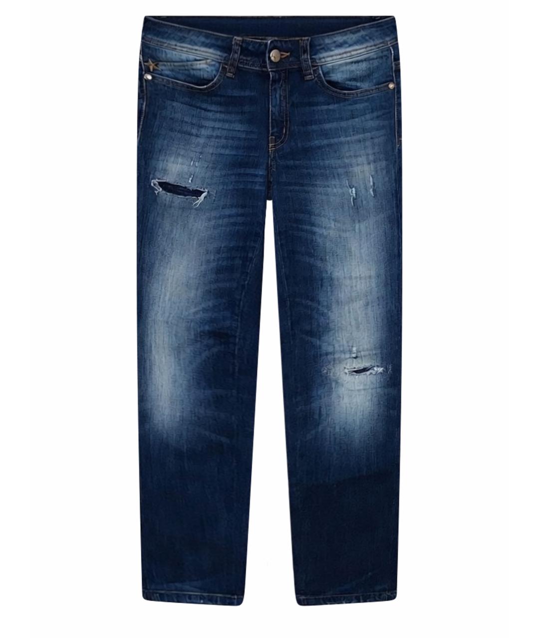 JUST CAVALLI Темно-синие хлопко-эластановые джинсы слим, фото 1