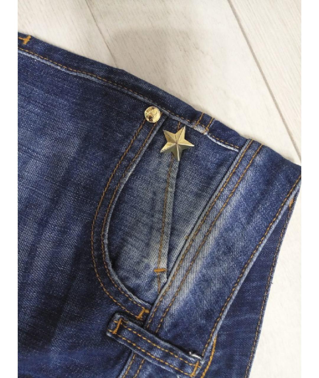 JUST CAVALLI Темно-синие хлопко-эластановые джинсы слим, фото 7