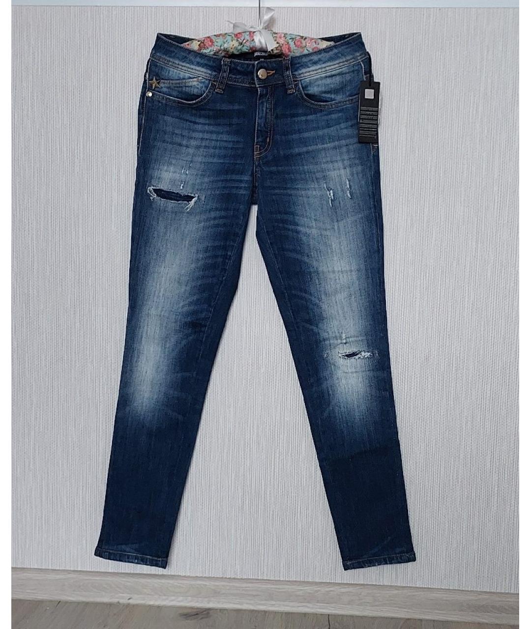 JUST CAVALLI Темно-синие хлопко-эластановые джинсы слим, фото 10