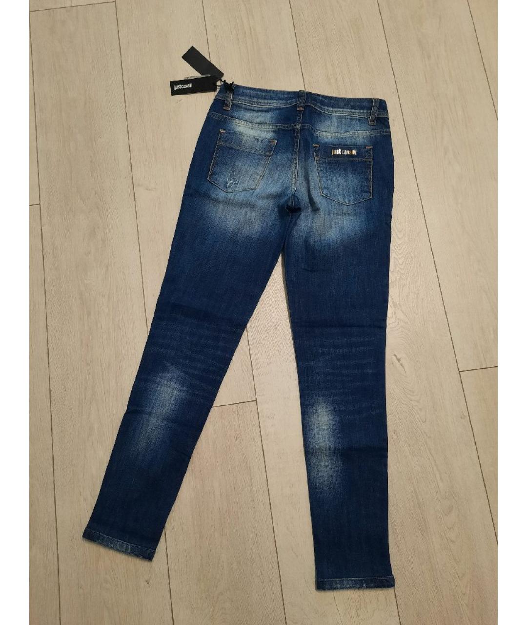 JUST CAVALLI Темно-синие хлопко-эластановые джинсы слим, фото 2