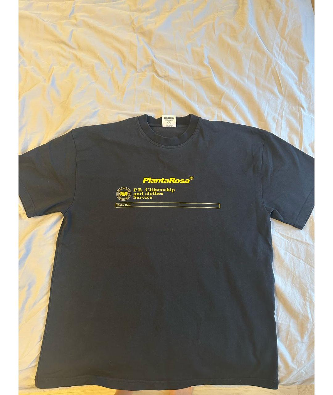 PLANTA ROSA Черная хлопковая футболка, фото 2