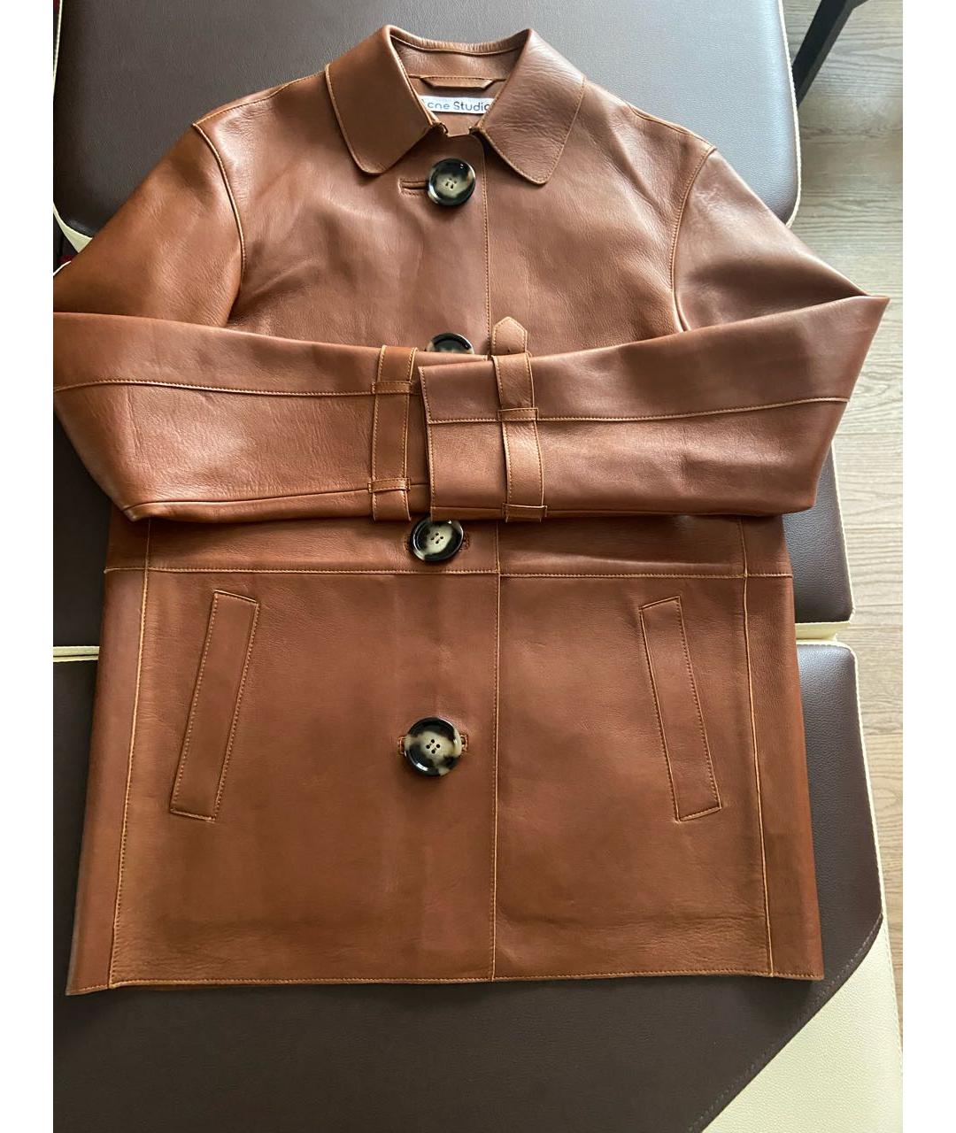 ACNE STUDIOS Коричневая кожаная куртка, фото 2