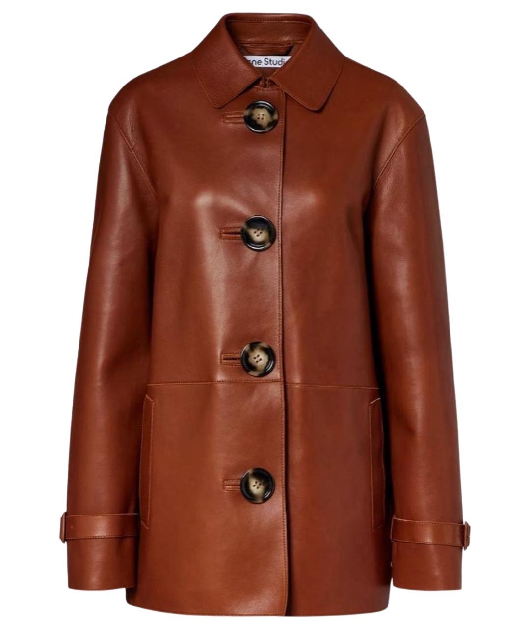 ACNE STUDIOS Коричневая кожаная куртка, фото 1