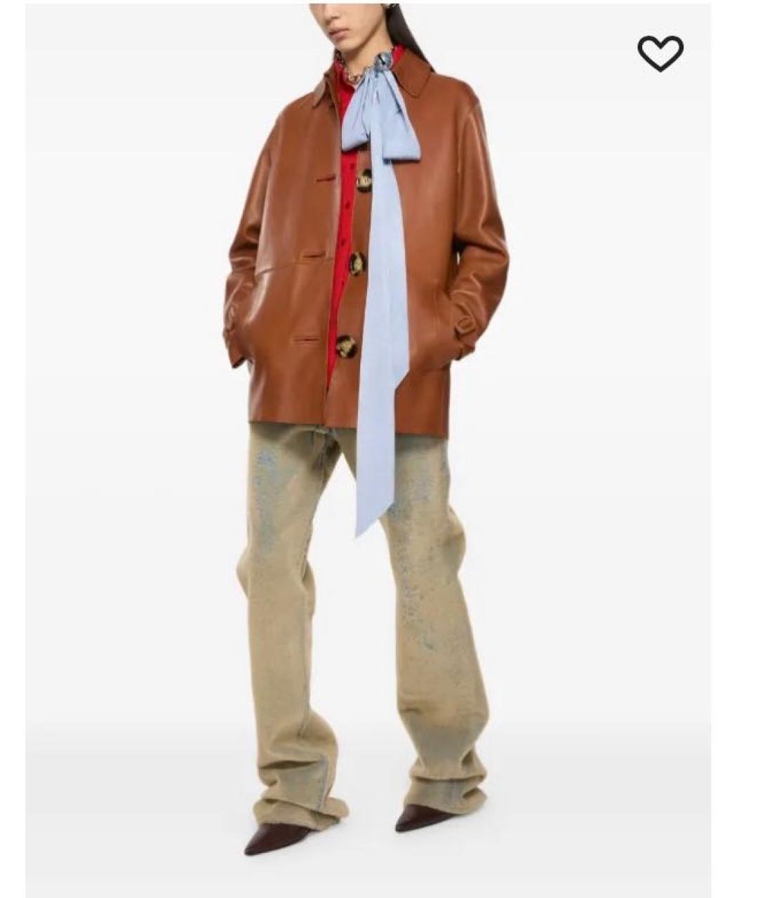 ACNE STUDIOS Коричневая кожаная куртка, фото 8