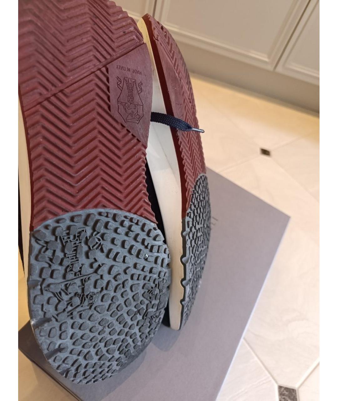 BRUNELLO CUCINELLI Синие текстильные низкие кроссовки / кеды, фото 8