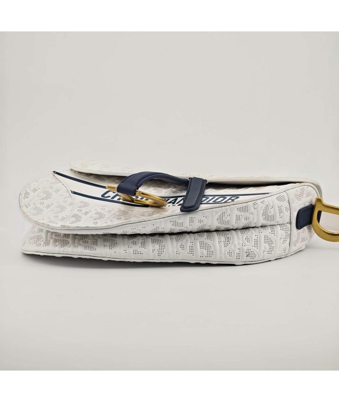 CHRISTIAN DIOR Белая кожаная сумка через плечо, фото 4