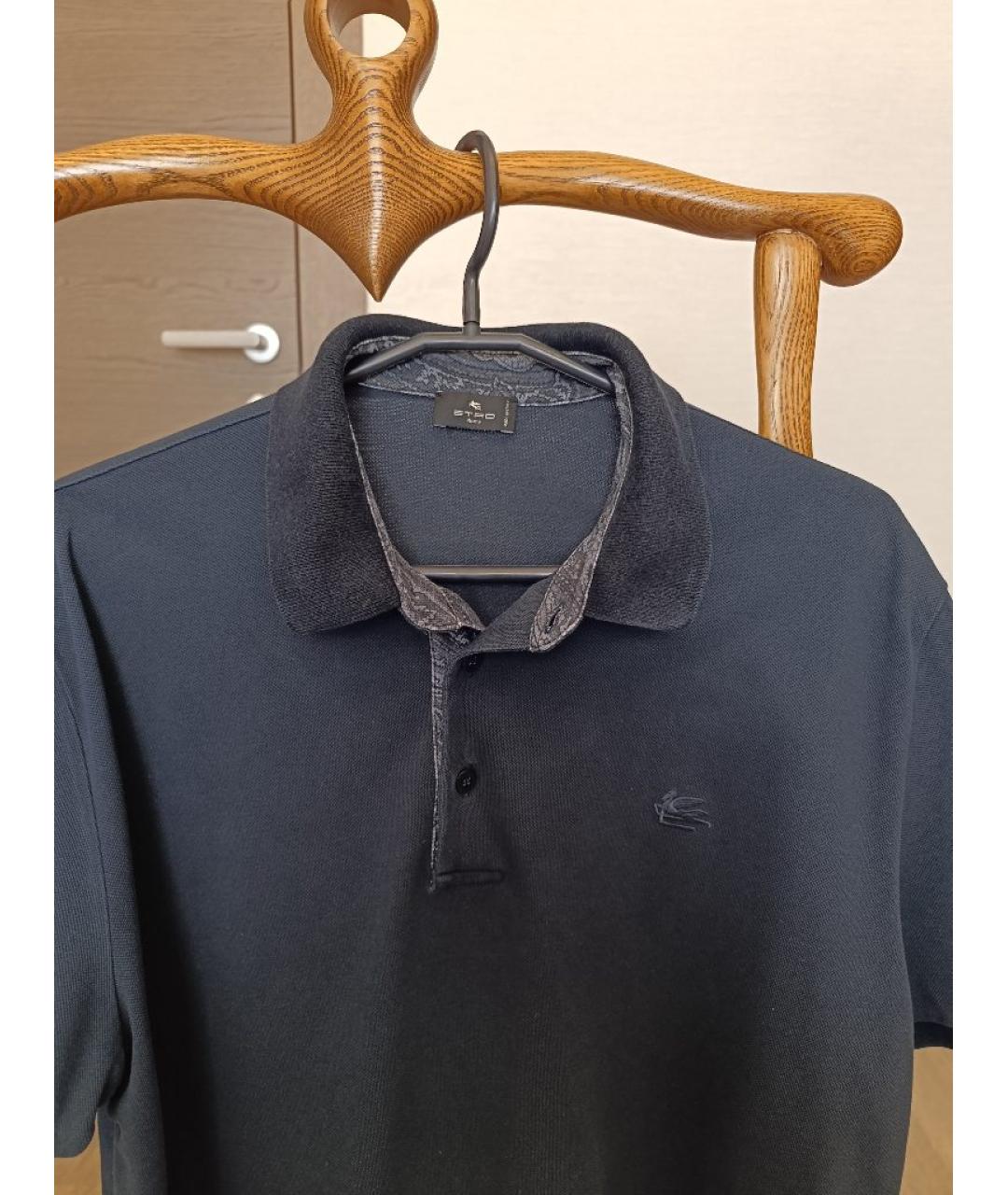 ETRO Синее хлопковое поло с коротким рукавом, фото 3