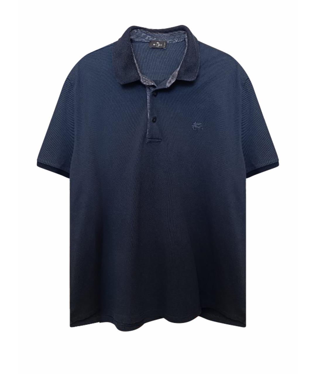 ETRO Синее хлопковое поло с коротким рукавом, фото 1