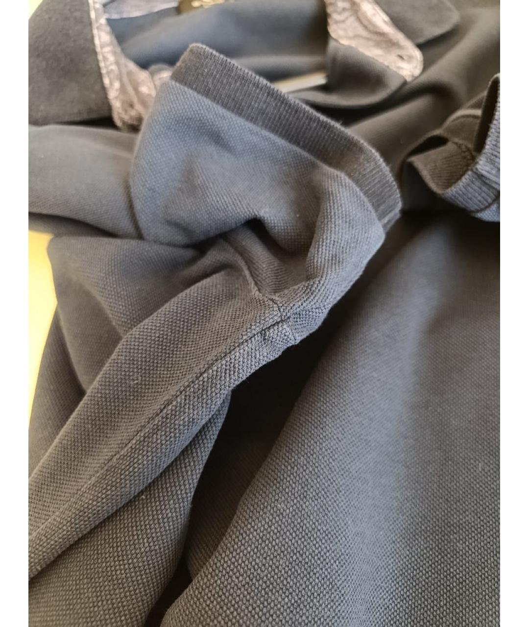 ETRO Синее хлопковое поло с коротким рукавом, фото 5