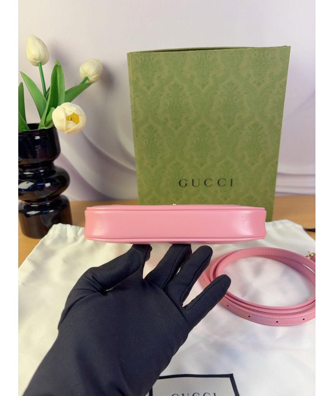 GUCCI Розовая кожаная сумка через плечо, фото 8