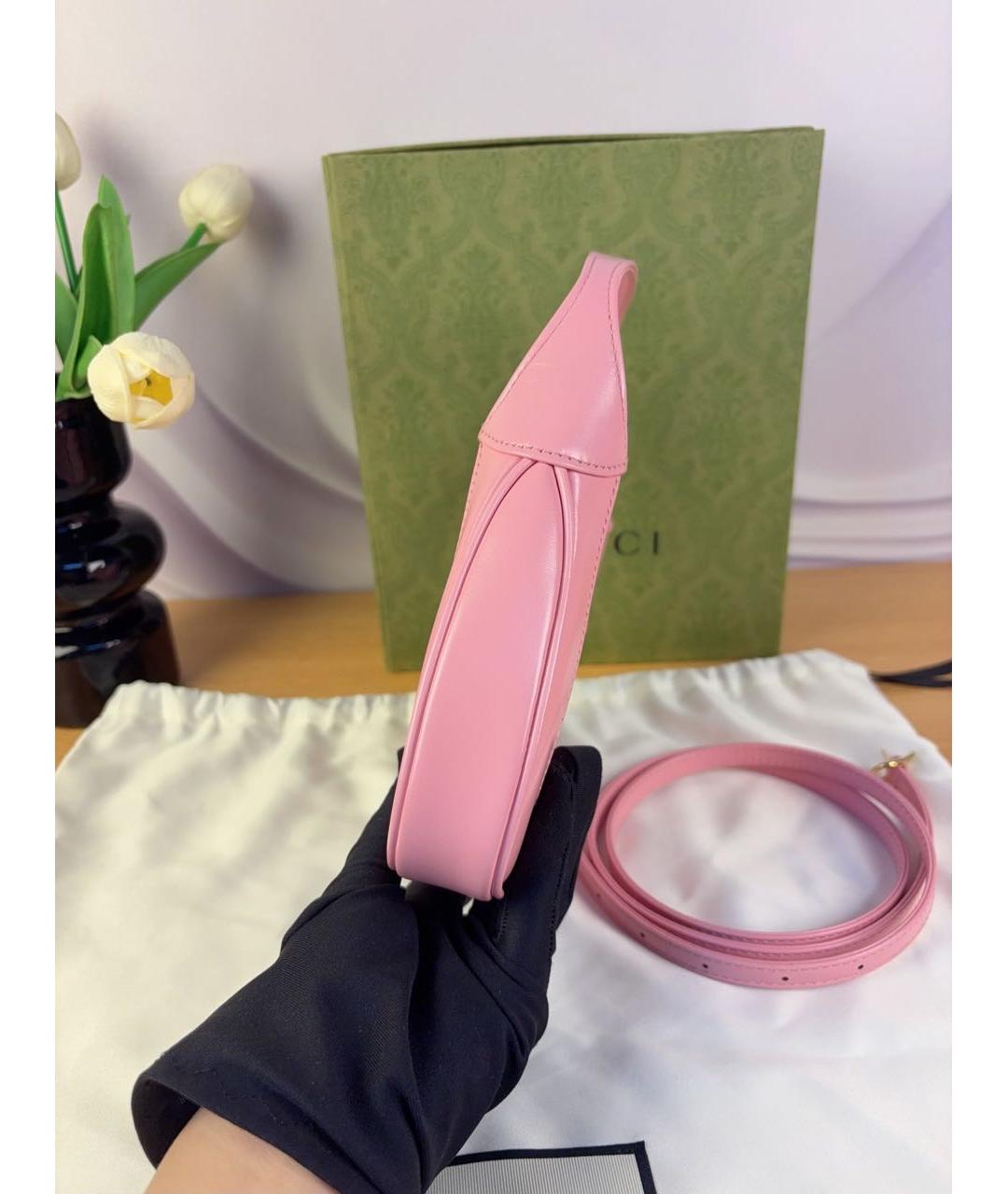 GUCCI Розовая кожаная сумка через плечо, фото 6