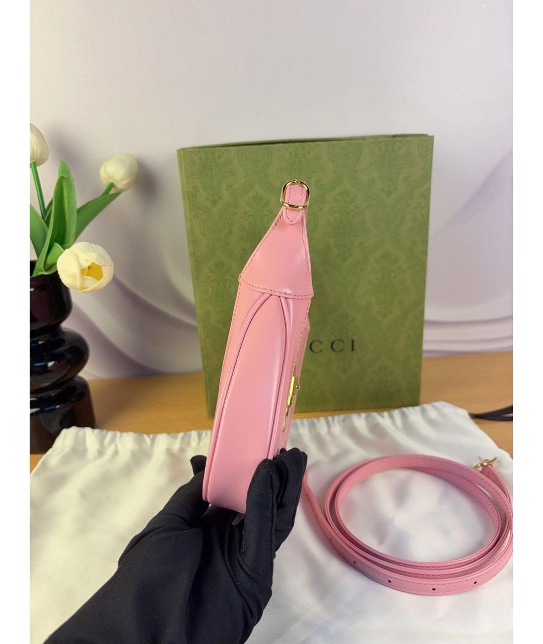 GUCCI Розовая кожаная сумка через плечо, фото 4