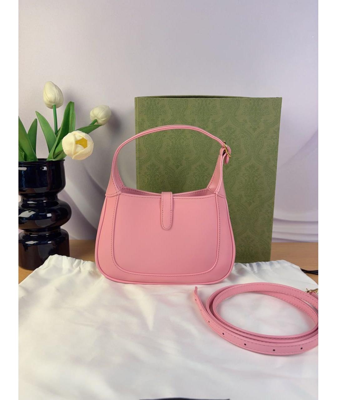 GUCCI Розовая кожаная сумка через плечо, фото 3