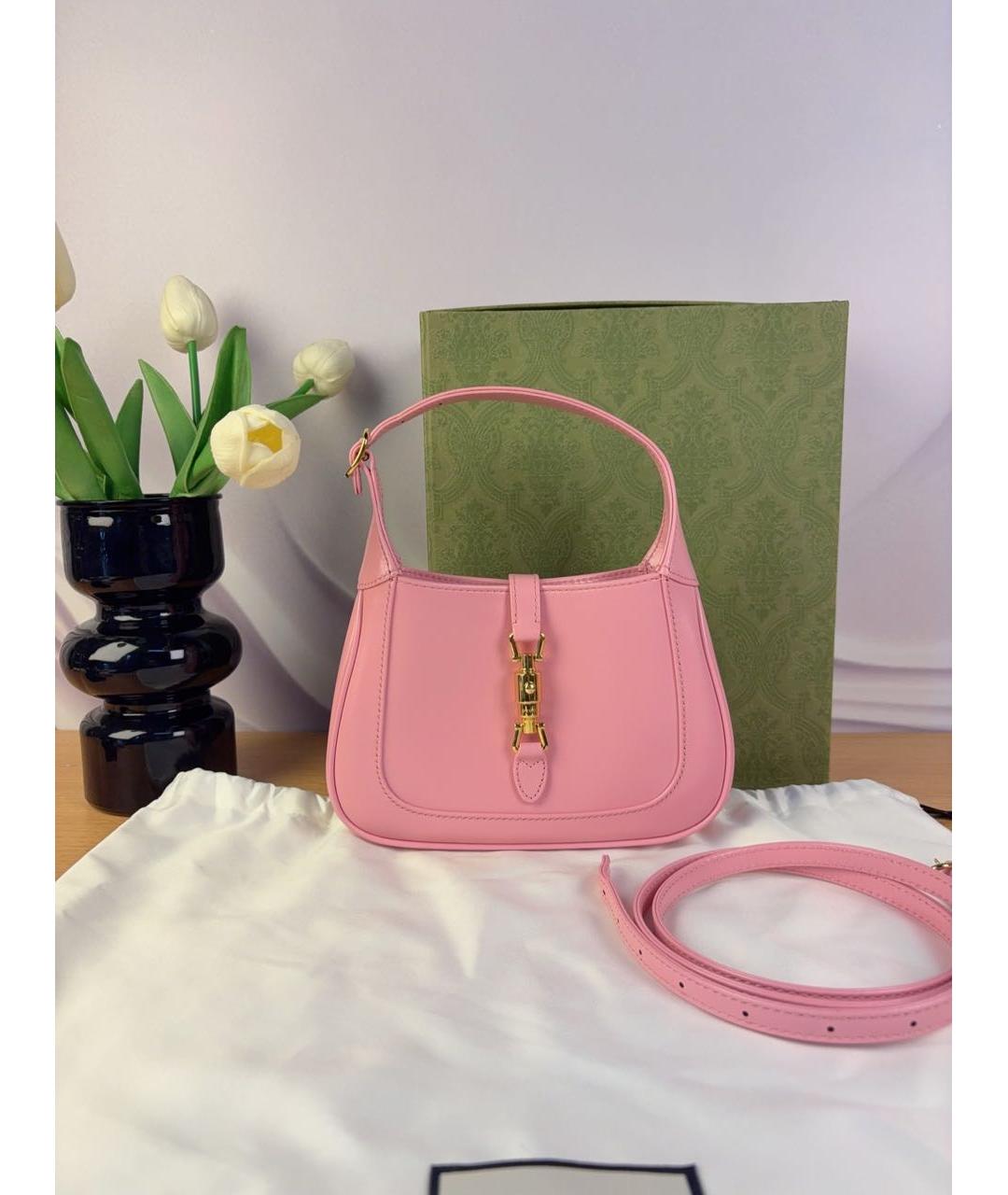 GUCCI Розовая кожаная сумка через плечо, фото 2