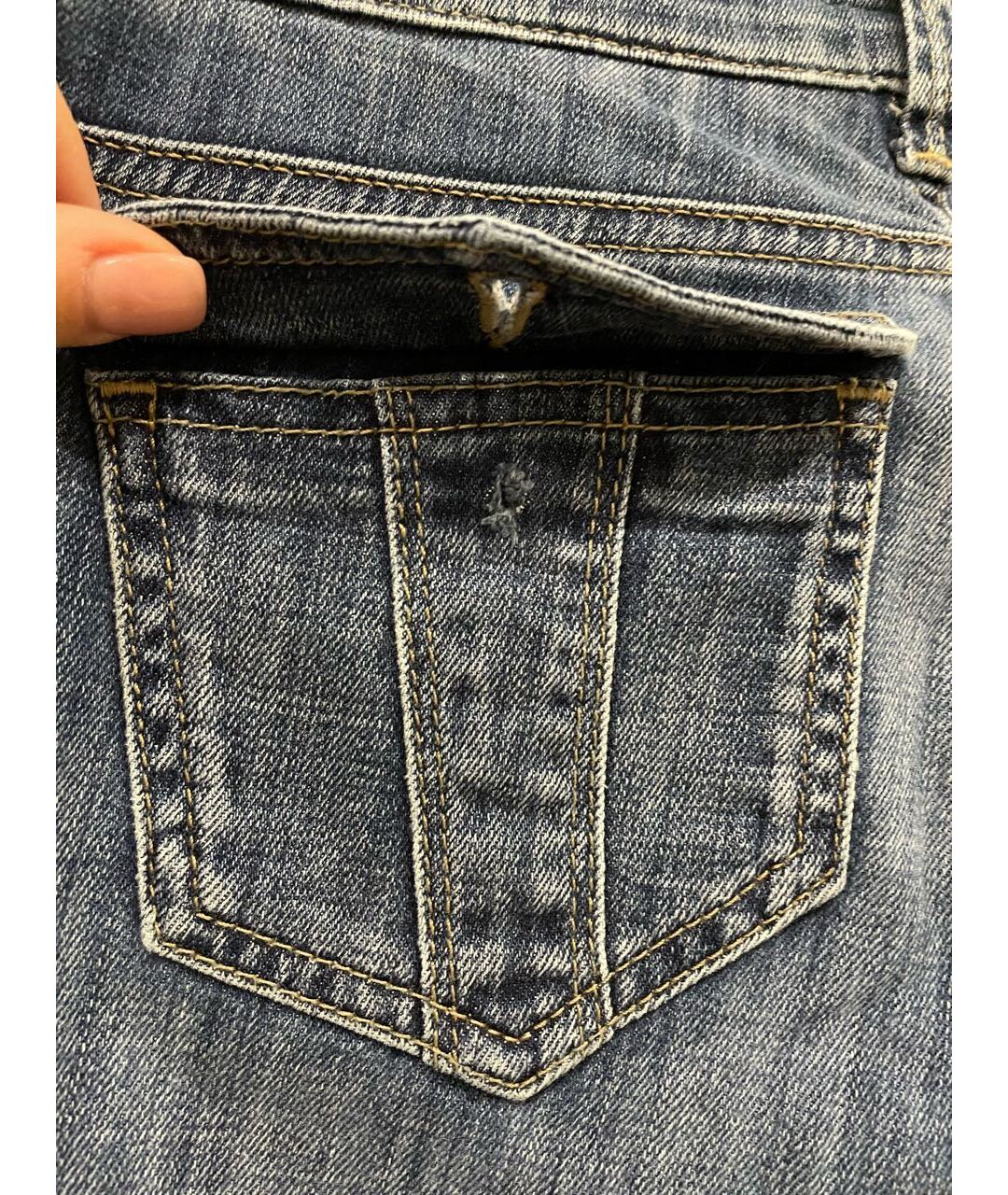 BURBERRY Темно-синие хлопко-эластановые джинсы клеш, фото 6