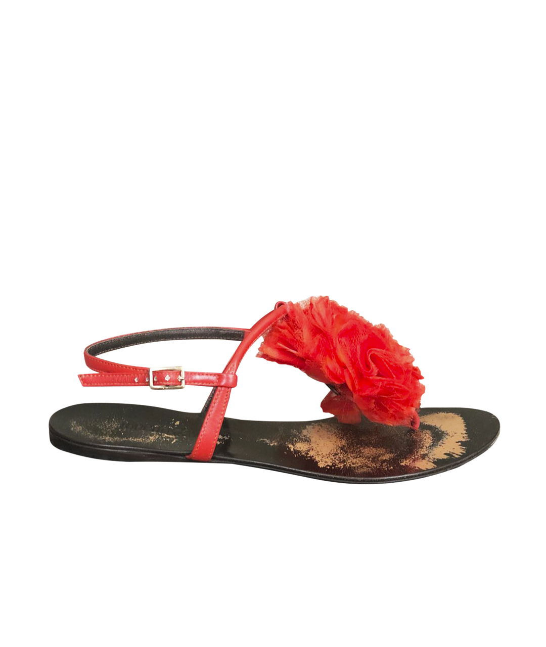 ROBERTO CAVALLI Красные кожаные сандалии, фото 1