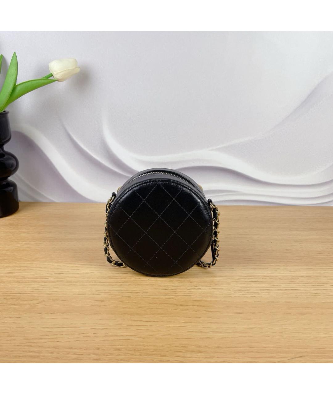 CHANEL Черная кожаная сумка через плечо, фото 4