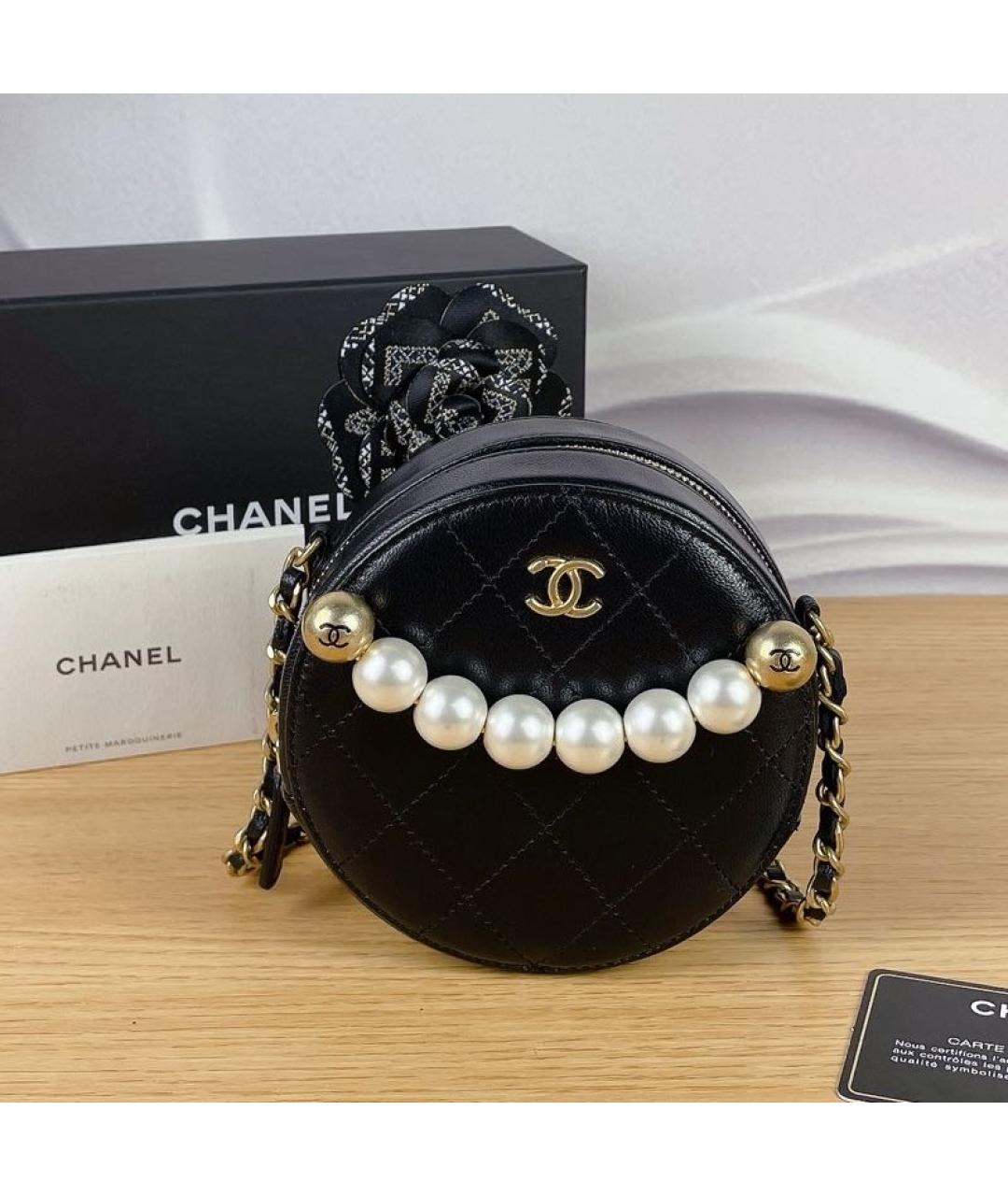 CHANEL Черная кожаная сумка через плечо, фото 9