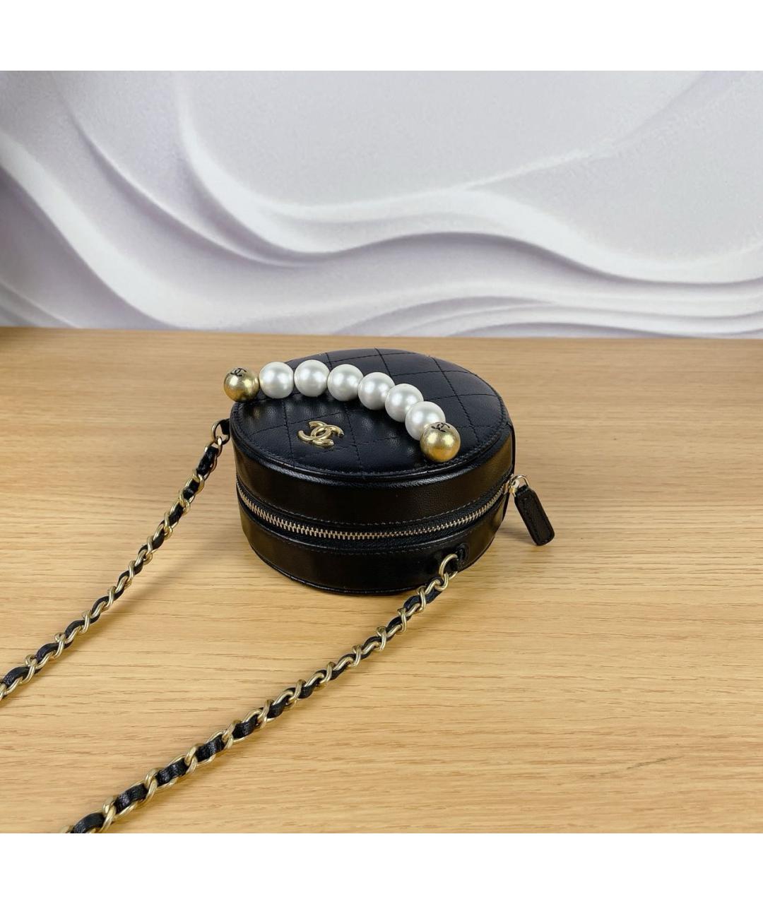 CHANEL Черная кожаная сумка через плечо, фото 3