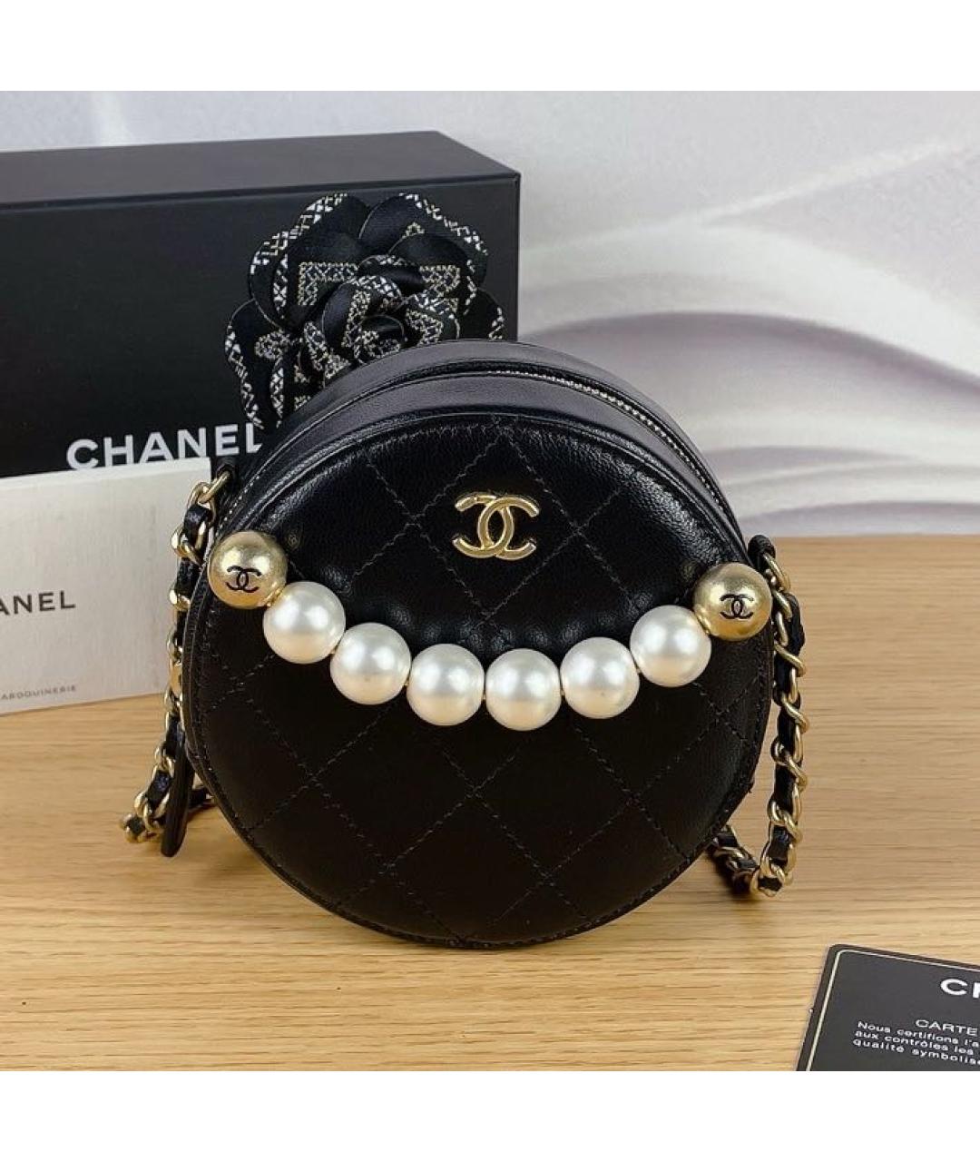 CHANEL Черная кожаная сумка через плечо, фото 2