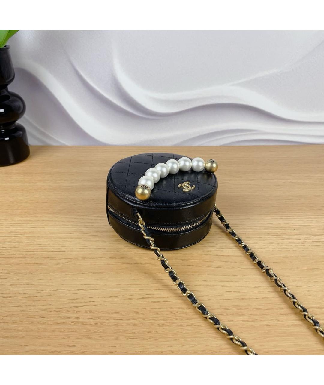 CHANEL Черная кожаная сумка через плечо, фото 7