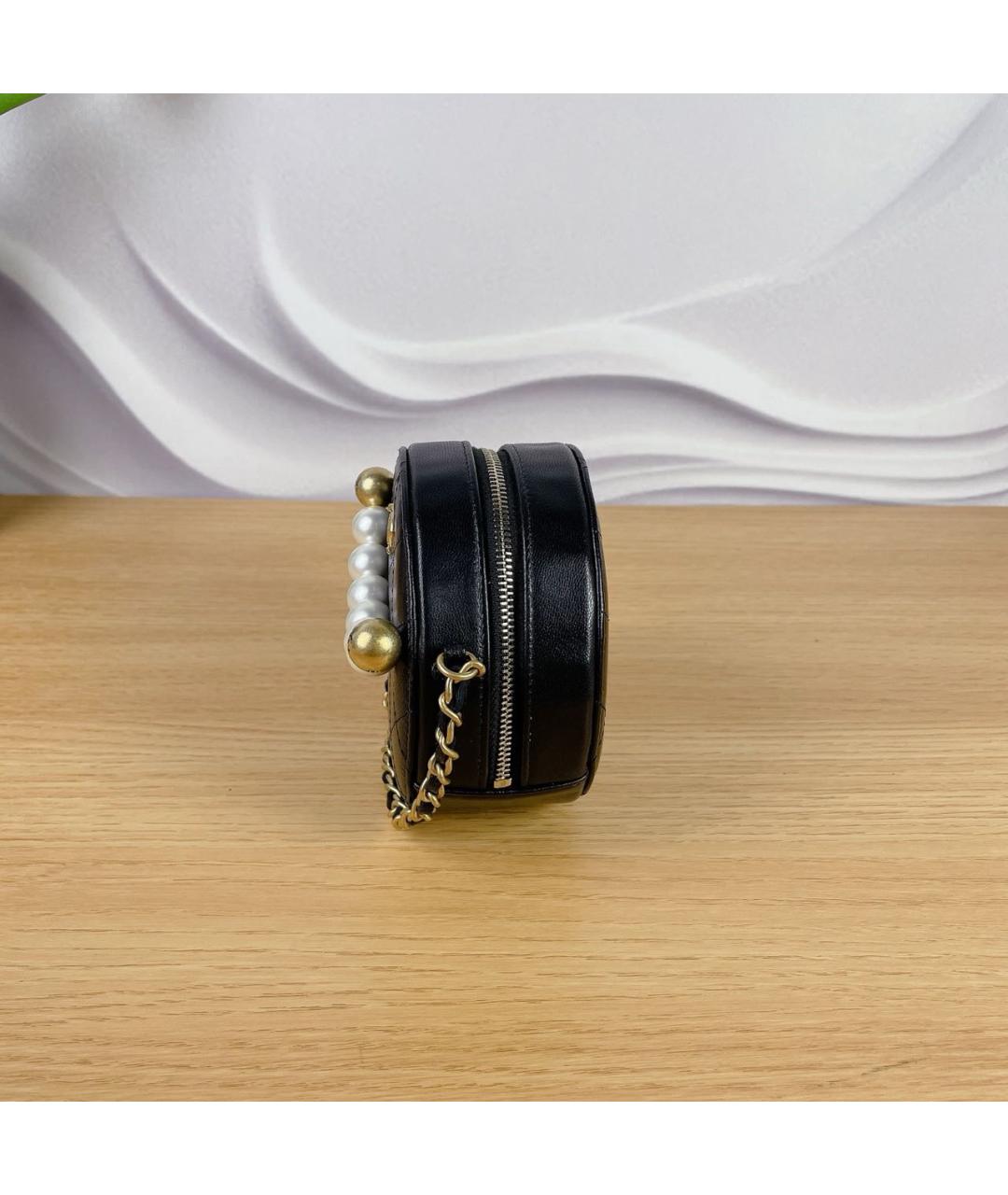 CHANEL Черная кожаная сумка через плечо, фото 6
