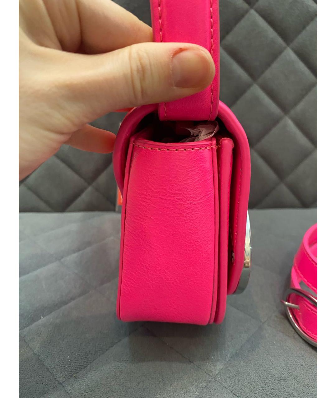 DIESEL Розовая кожаная сумка через плечо, фото 4