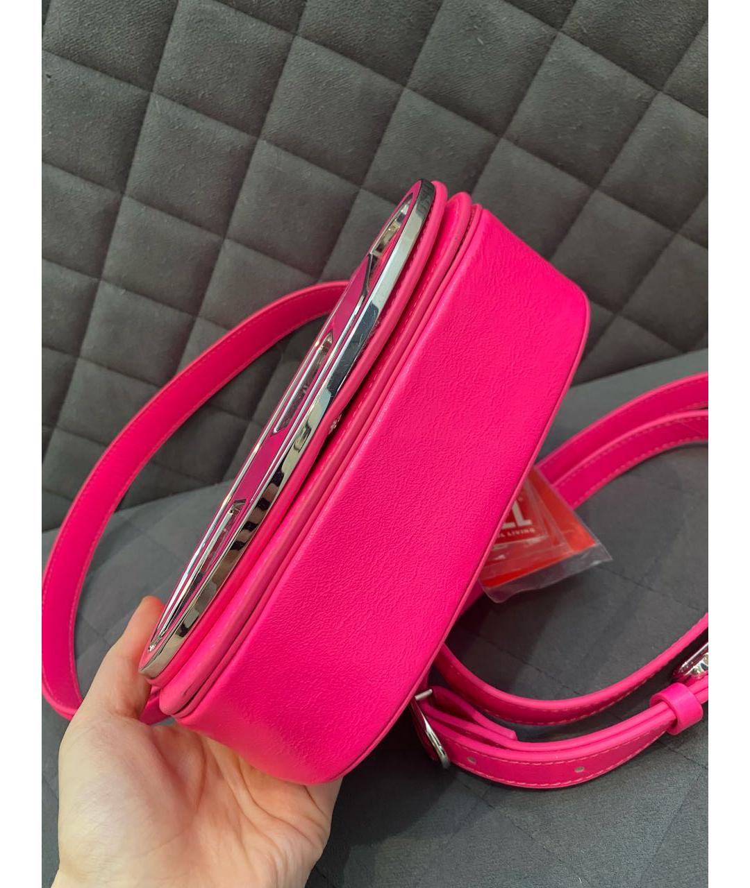 DIESEL Розовая кожаная сумка через плечо, фото 3