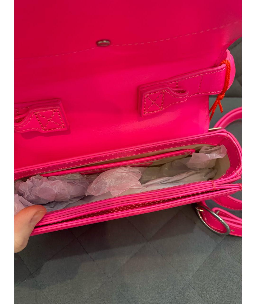 DIESEL Розовая кожаная сумка через плечо, фото 7