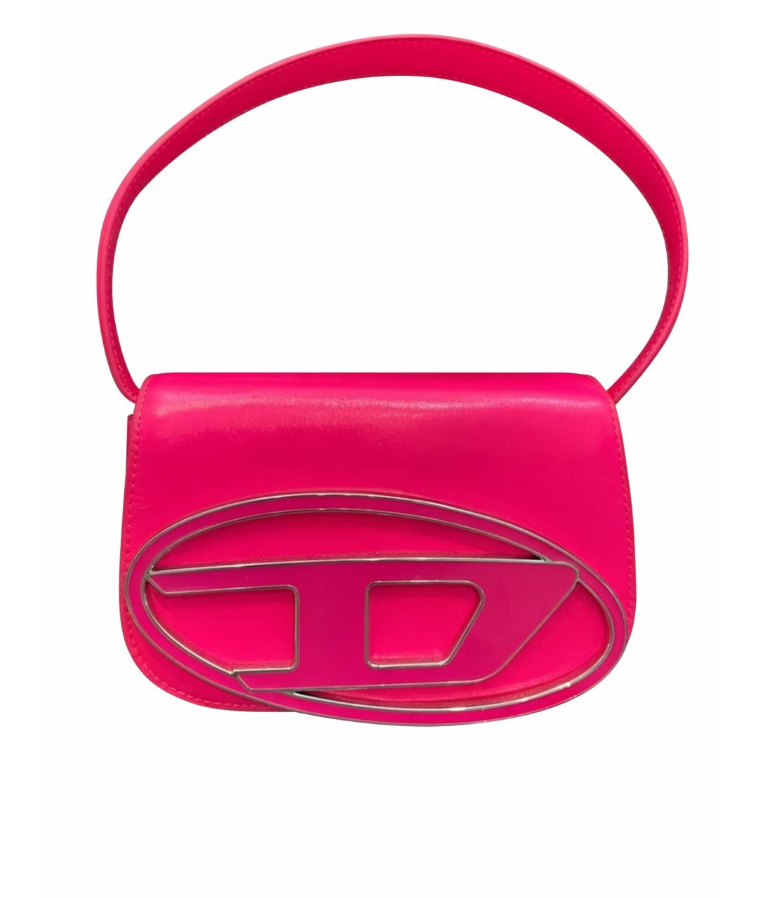 DIESEL Розовая кожаная сумка через плечо, фото 1