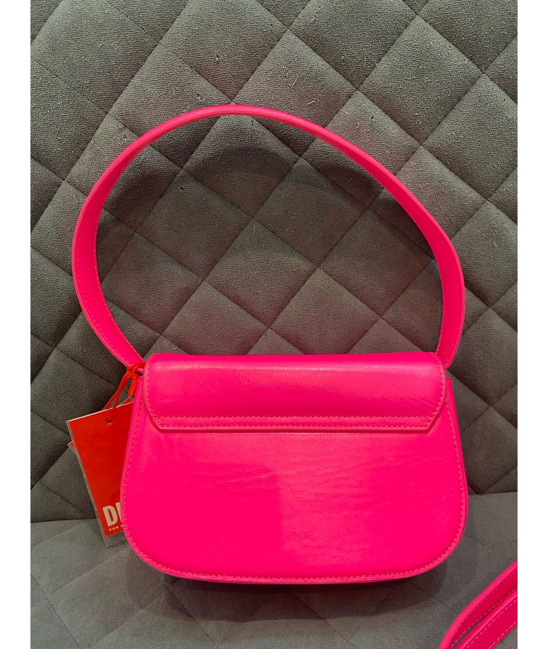 DIESEL Розовая кожаная сумка через плечо, фото 5