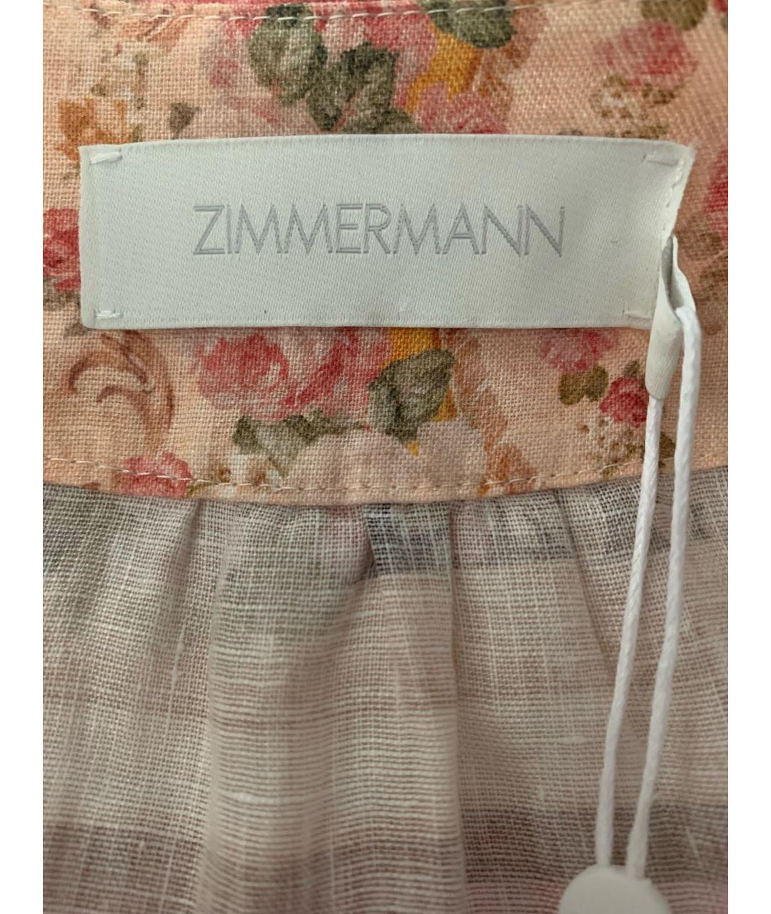 ZIMMERMANN Оранжевое льняное повседневное платье, фото 4