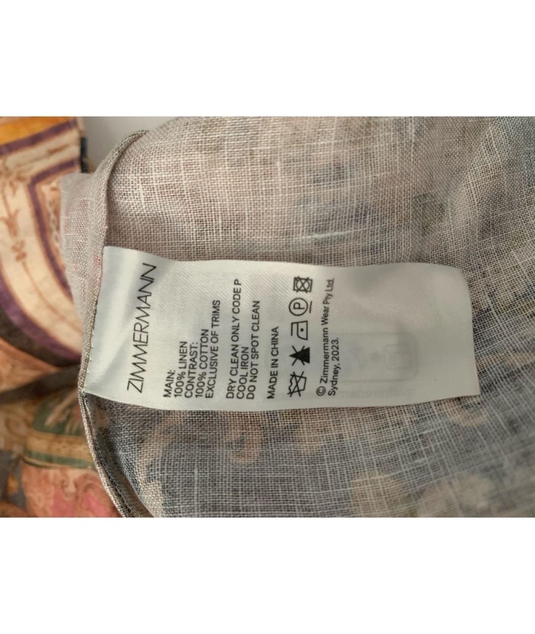 ZIMMERMANN Оранжевое льняное повседневное платье, фото 6