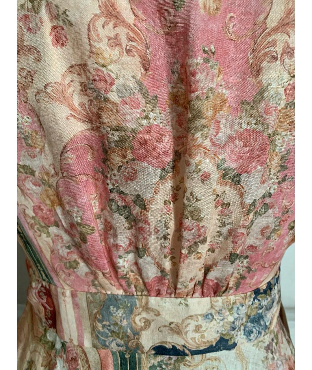 ZIMMERMANN Оранжевое льняное повседневное платье, фото 5