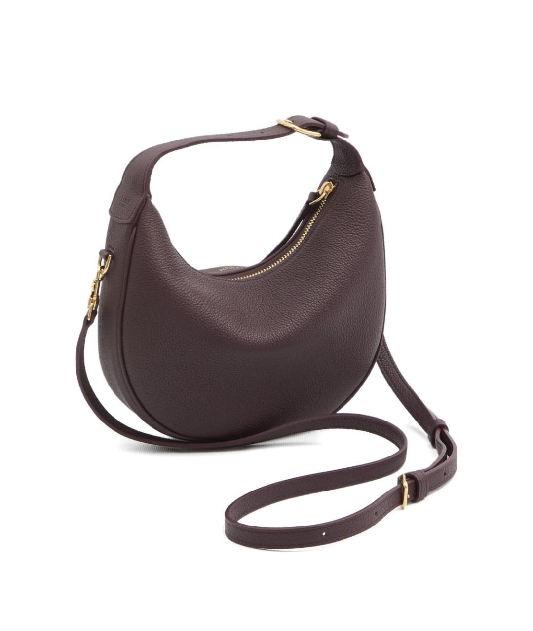 CELINE Бордовая кожаная сумка через плечо, фото 3