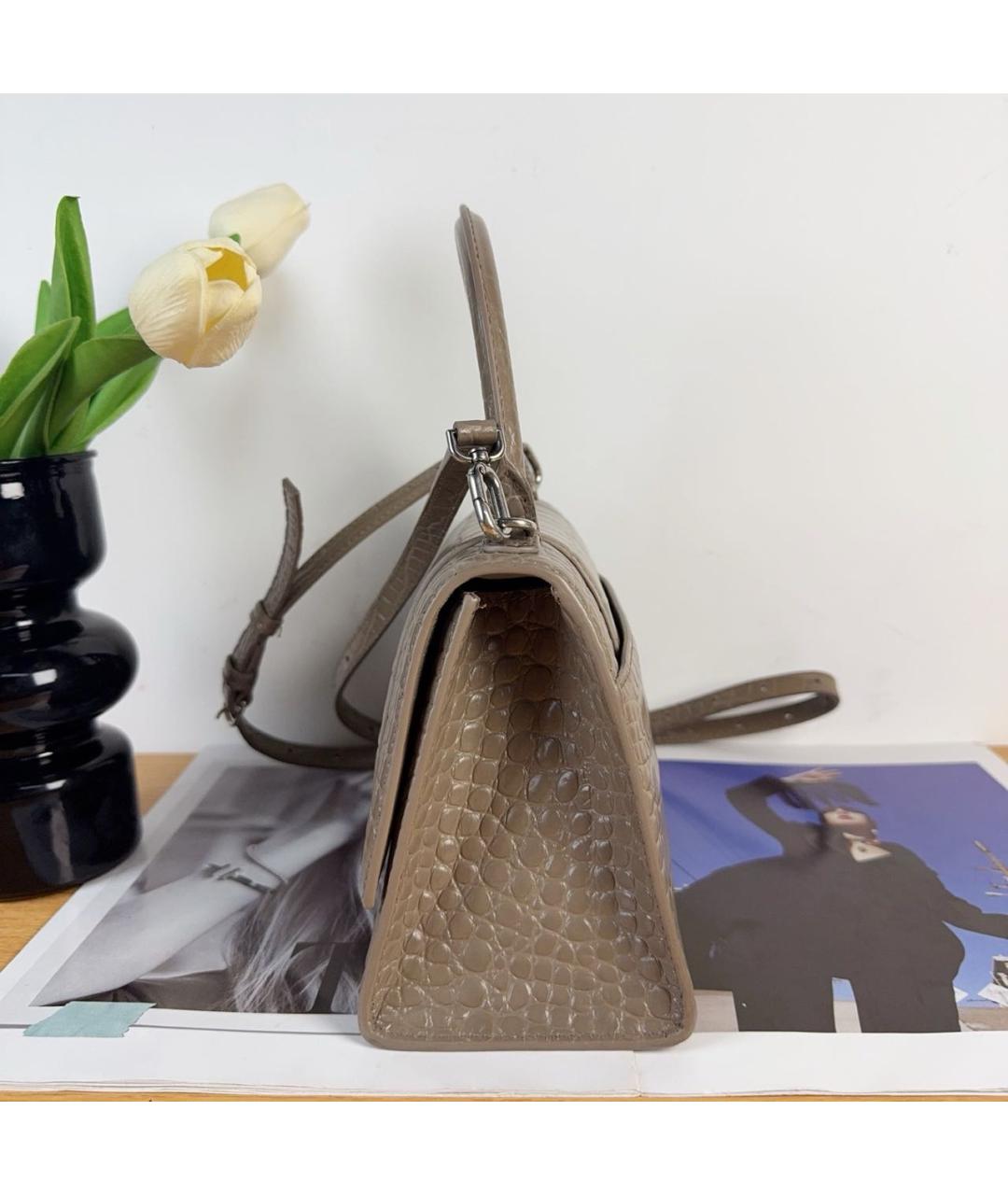 BALENCIAGA Коричневая кожаная сумка через плечо, фото 5