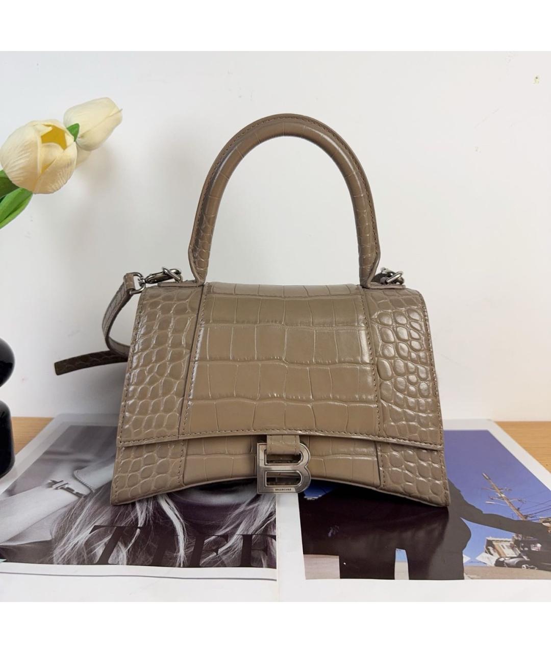 BALENCIAGA Коричневая кожаная сумка через плечо, фото 2