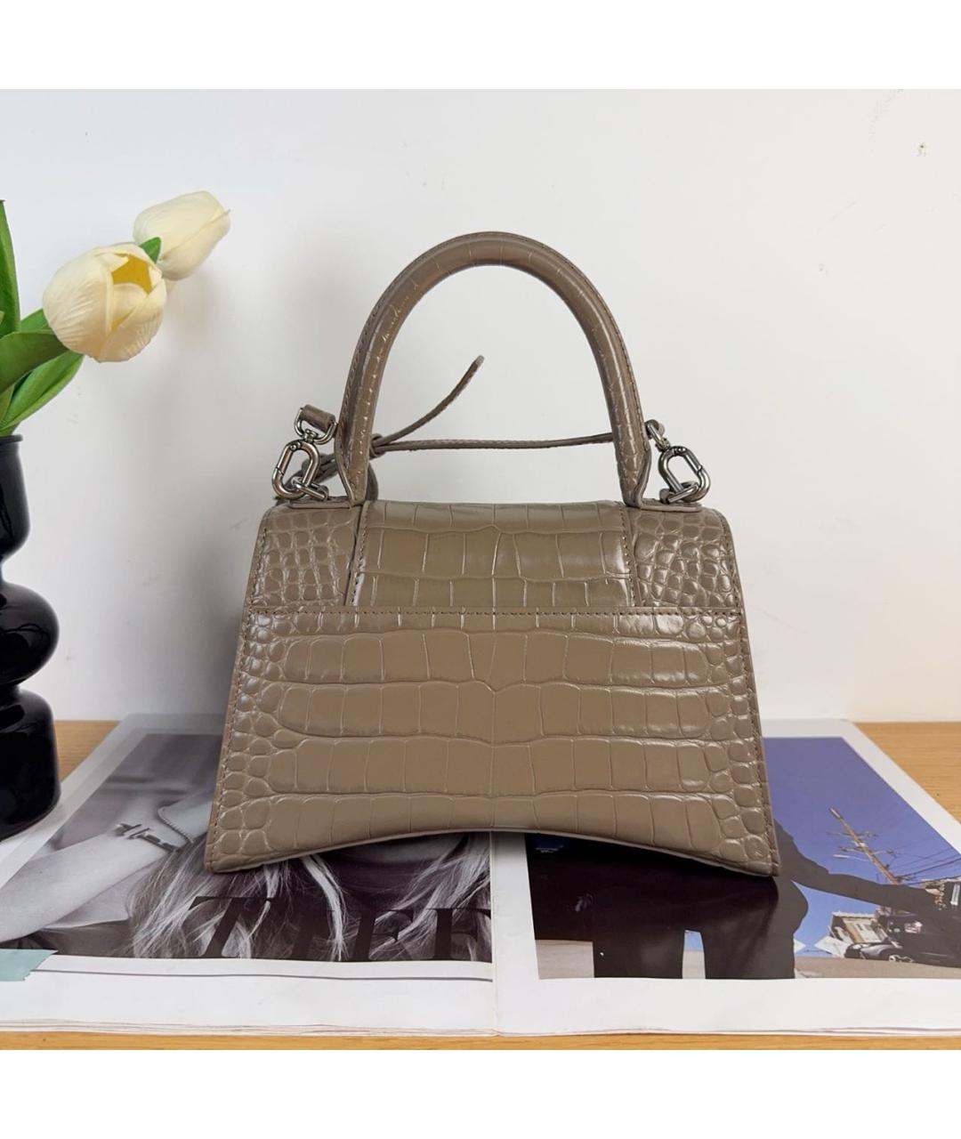 BALENCIAGA Коричневая кожаная сумка через плечо, фото 3