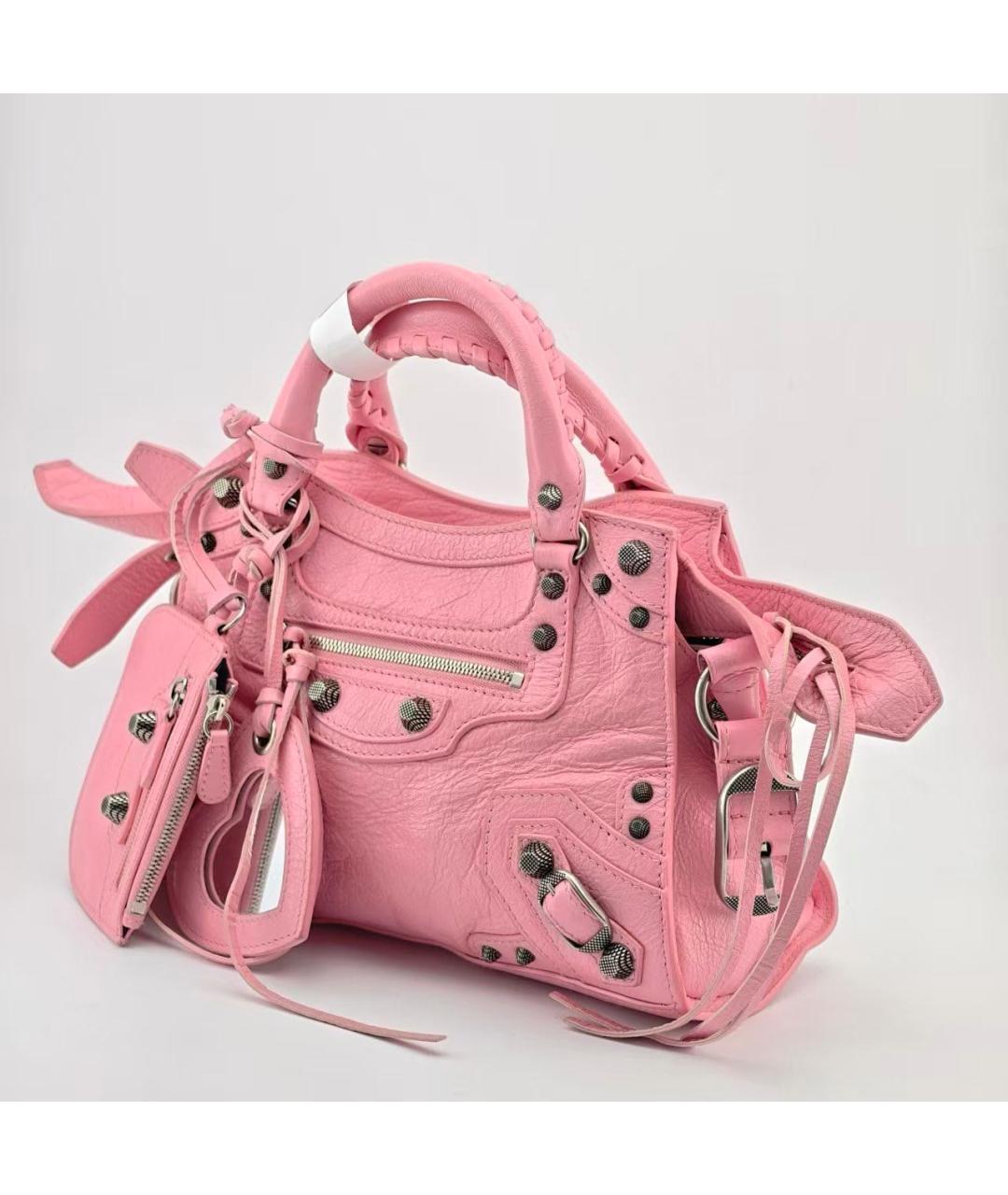 BALENCIAGA Розовая кожаная сумка через плечо, фото 3