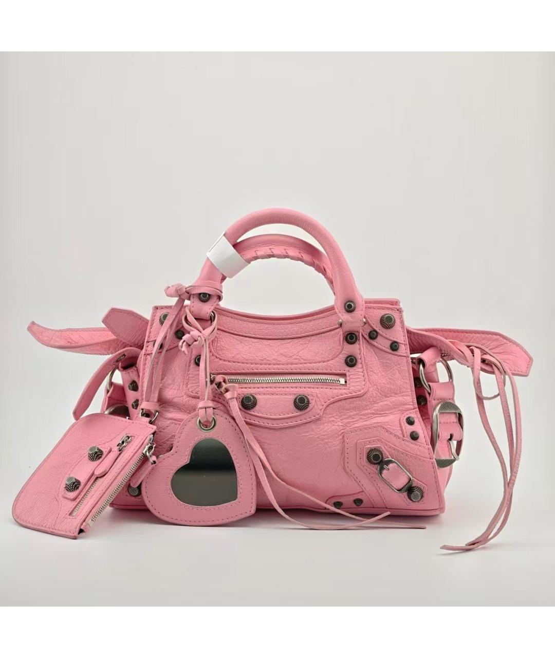 BALENCIAGA Розовая кожаная сумка через плечо, фото 8