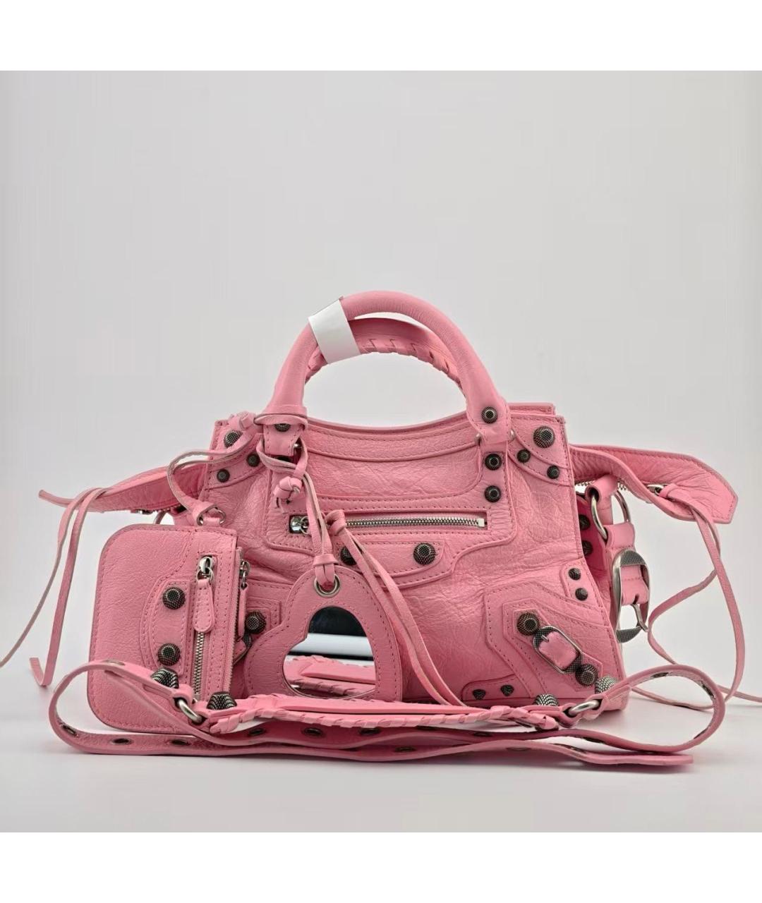 BALENCIAGA Розовая кожаная сумка через плечо, фото 2