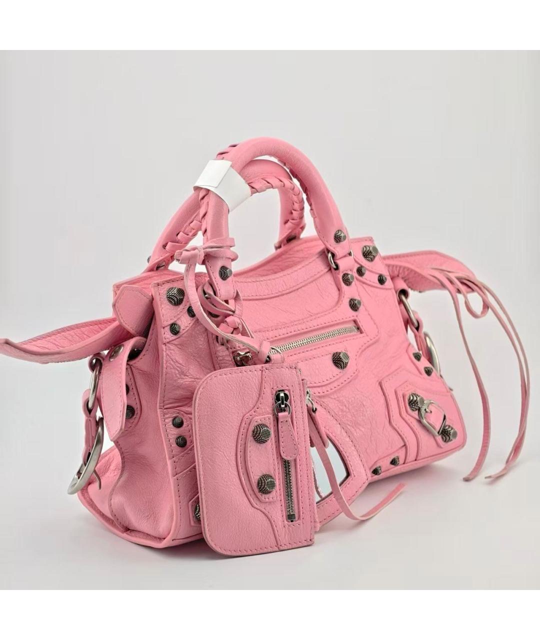 BALENCIAGA Розовая кожаная сумка через плечо, фото 6